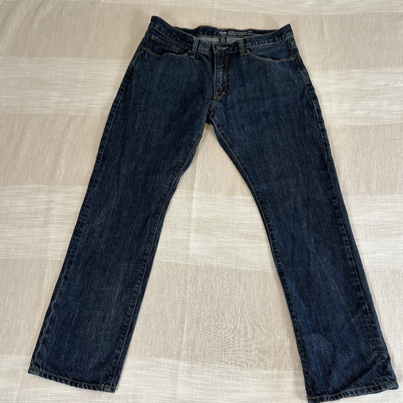 Gap Mens Slim Straight Fit Jeans Size 34x30 Medium Blue Mid Rise Denim - Picture 1 of 7
